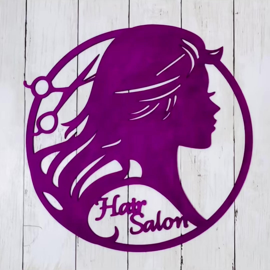 Personalized Hair Salon Wall Decor – Wooden Beauty Salon Sign, Custom Hair Stylist Wall Art, Barber Shop Decor