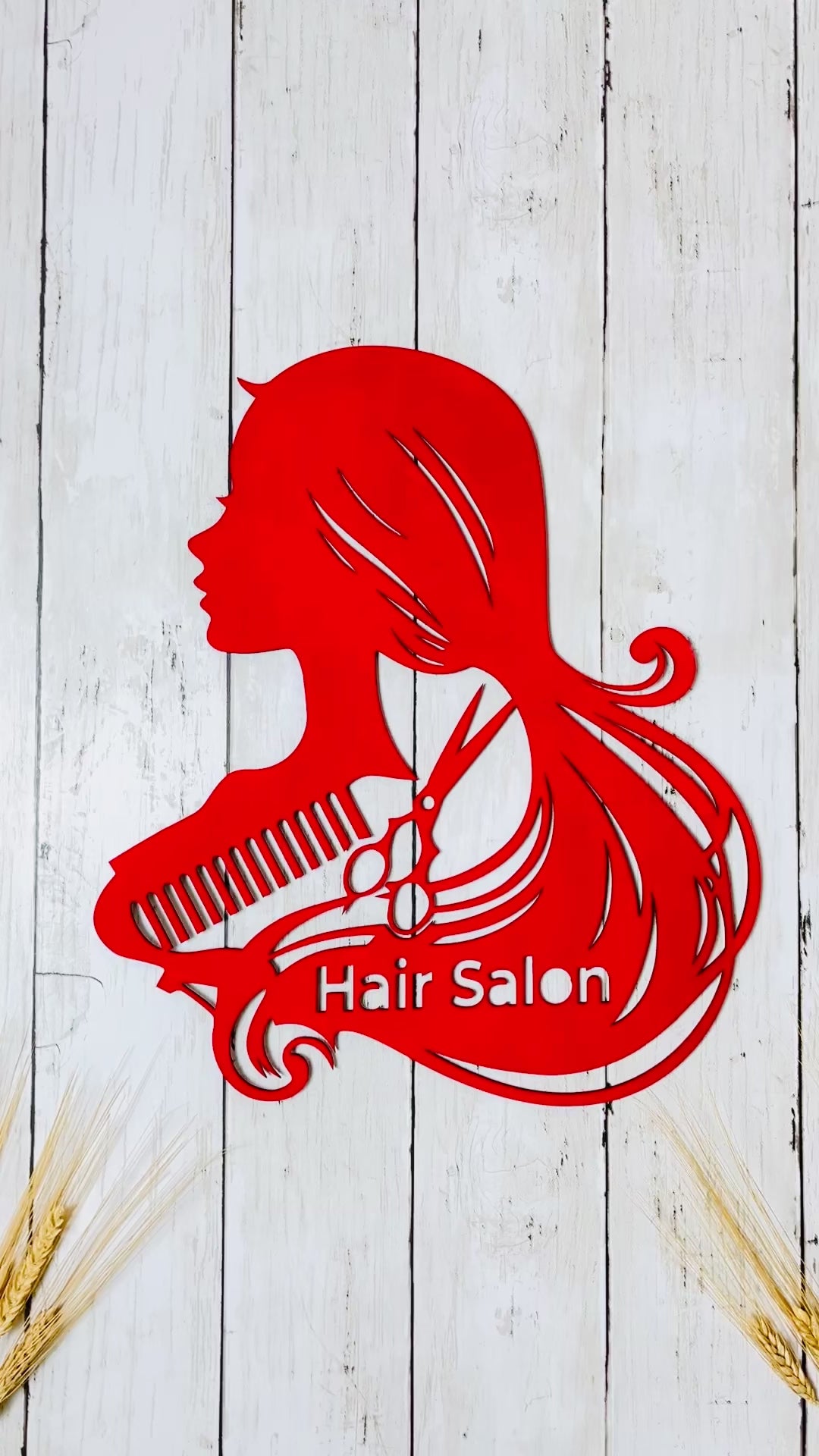 Custom Wooden Hair Salon Wall Sign – Elegant Beauty Studio Decor