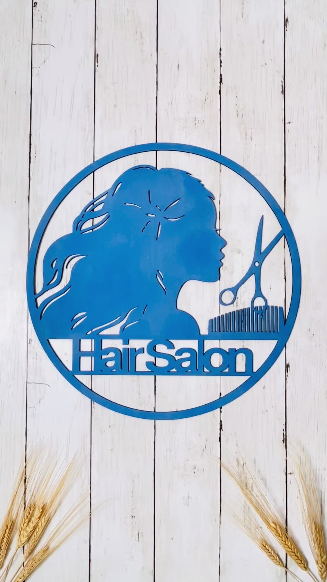 Personalized Hair Salon Wall Sign – Wooden Beauty Salon Decor, Custom Hair Stylist Sign, Barber Shop Wall Art