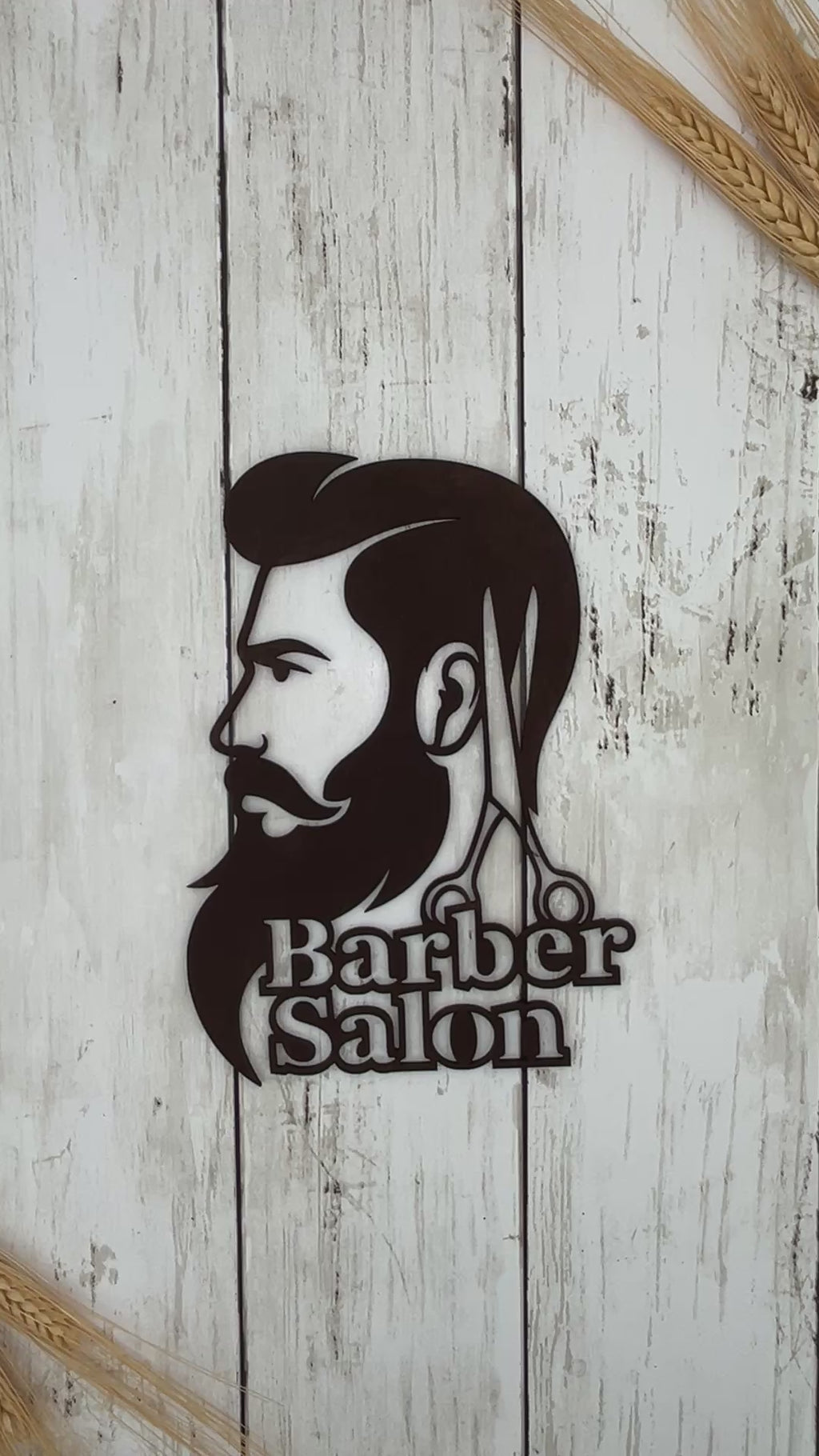 Personalized Barber Sign Custom Name Beard Barber Wall Decor Barbershop Sign Hair Salon Decor Wood or Acrylic Barber Gift