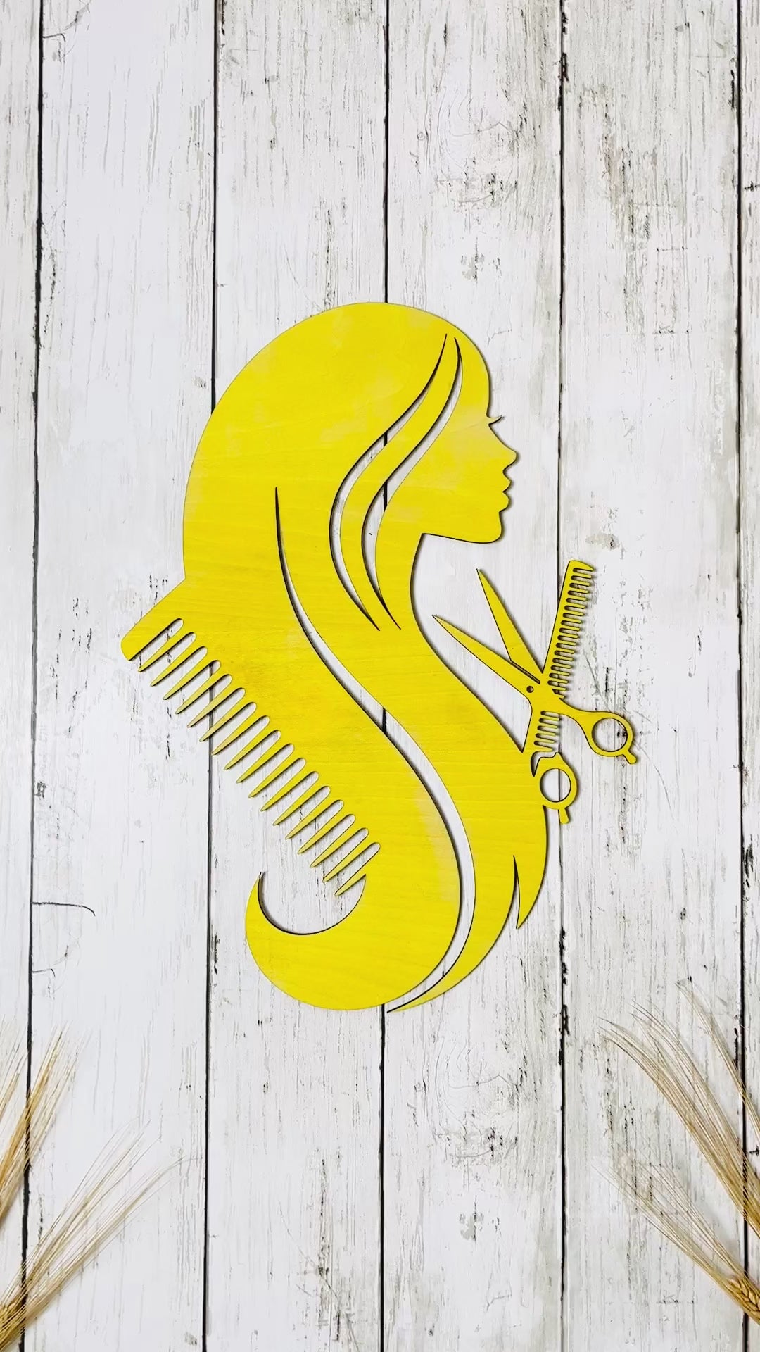 Personalized Hair Salon Wall Decor – Wooden Beauty Salon Sign, Custom Hair Stylist Wall Art, Barber Shop Decor
