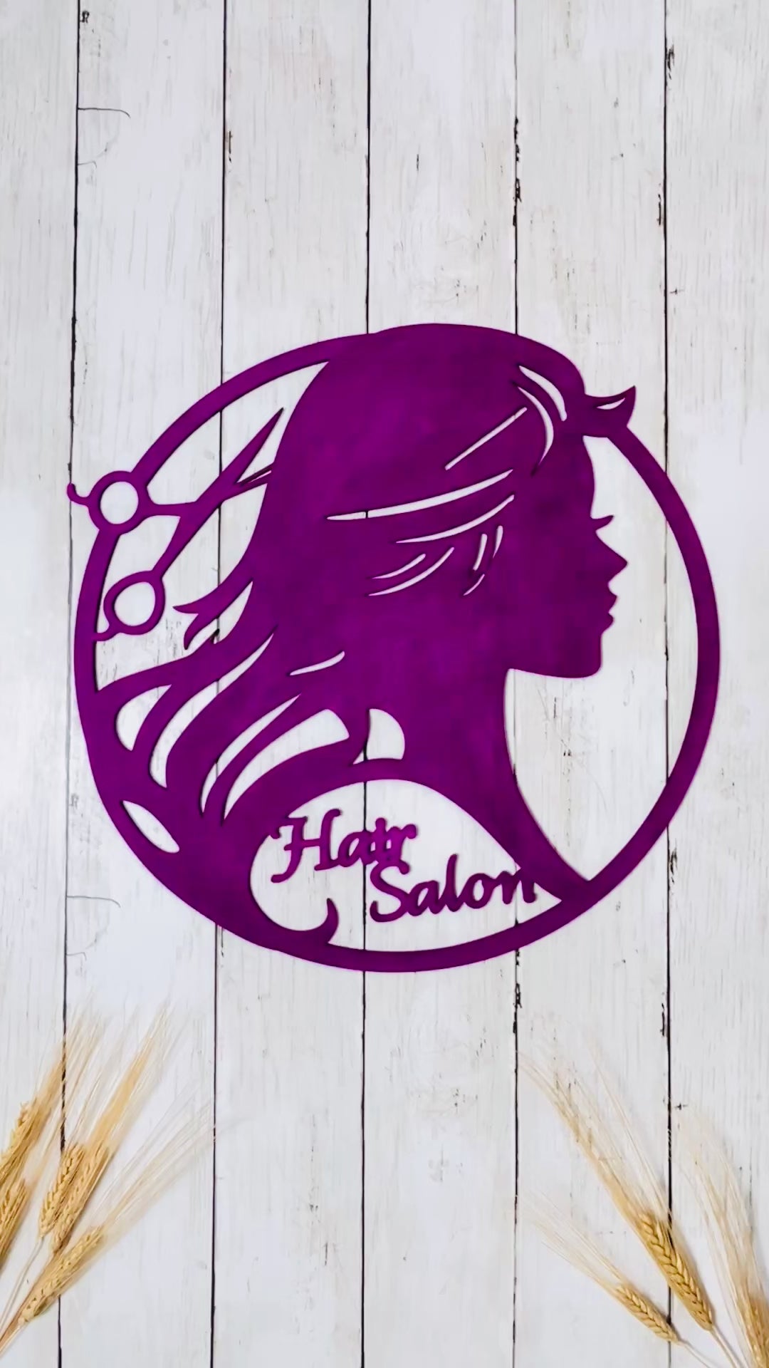 Personalized Hair Salon Wall Decor – Wooden Beauty Salon Sign, Custom Hair Stylist Wall Art, Barber Shop Decor